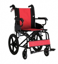 Red Aluminum Manual Wheelchair