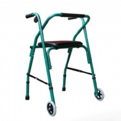 Folding walker with seat